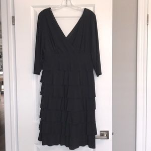 Tiered Ruffle Black Dress